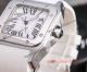 Cartier Santos 100 White Rubber Strap Fake Watch - White Roman Markers (2)_th.jpg